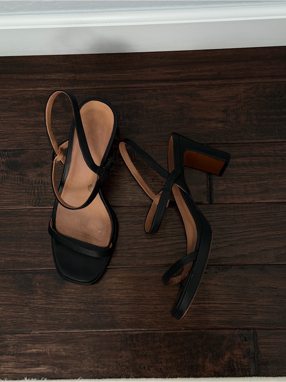 Madewell Black Strappy Heel Sandals - Women